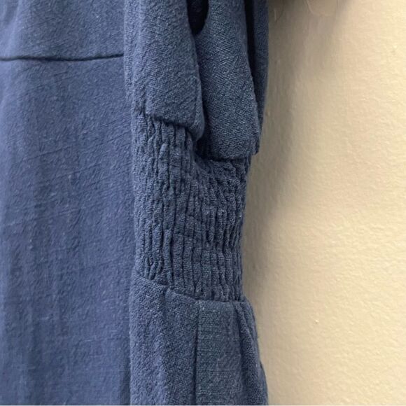 Elodie Linen-Blend Sweetheart Mini Dress – Navy | Size XL - Picture 5 of 10